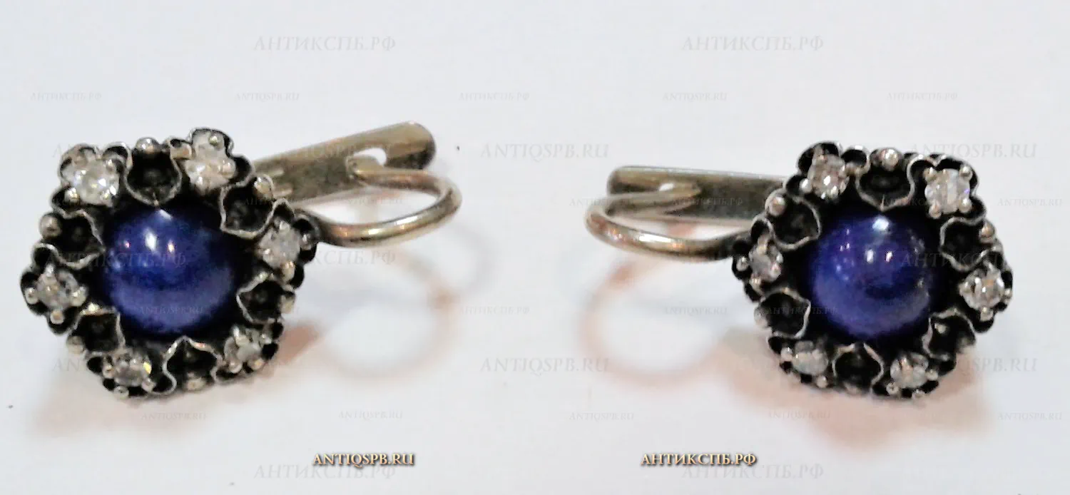 Серьги "Цветы". Вт. пол ХХ века. №21249.2 